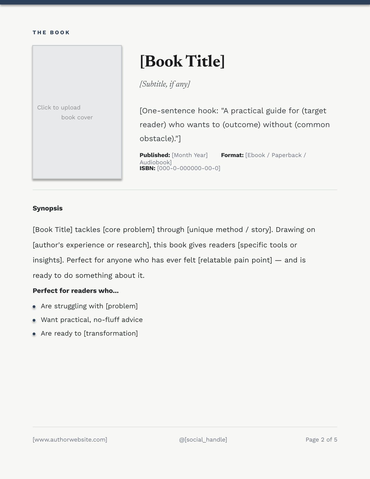 Book One-Sheet page